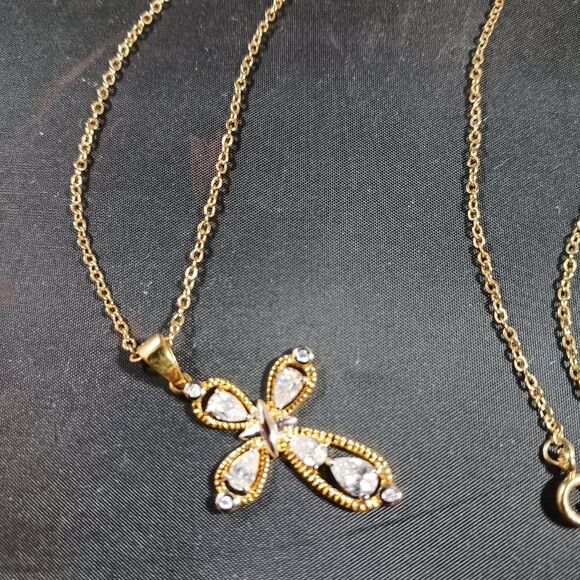 Cross Gold Tone Women's Necklace - Picture 6 of 11